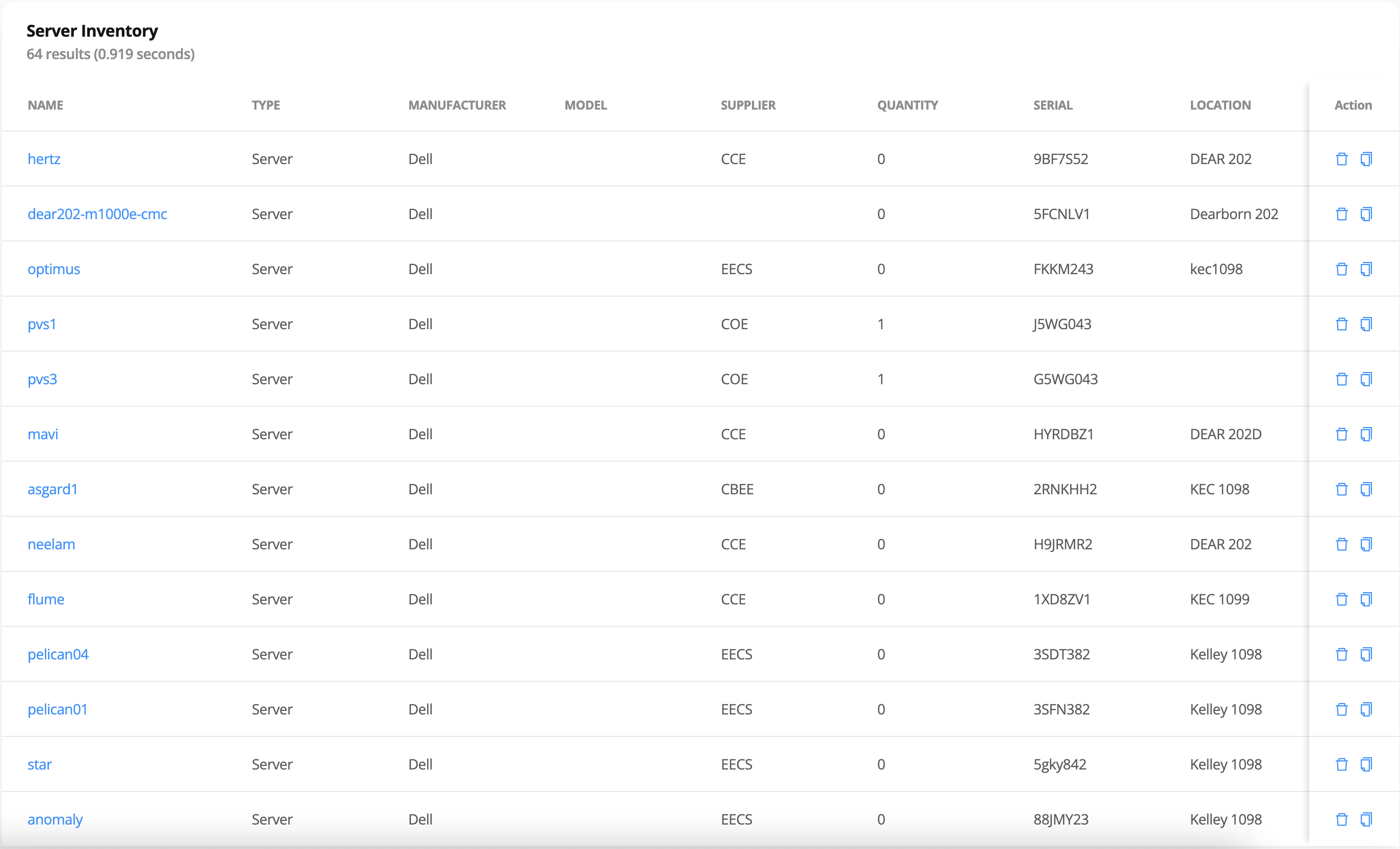 Example Inventory Page